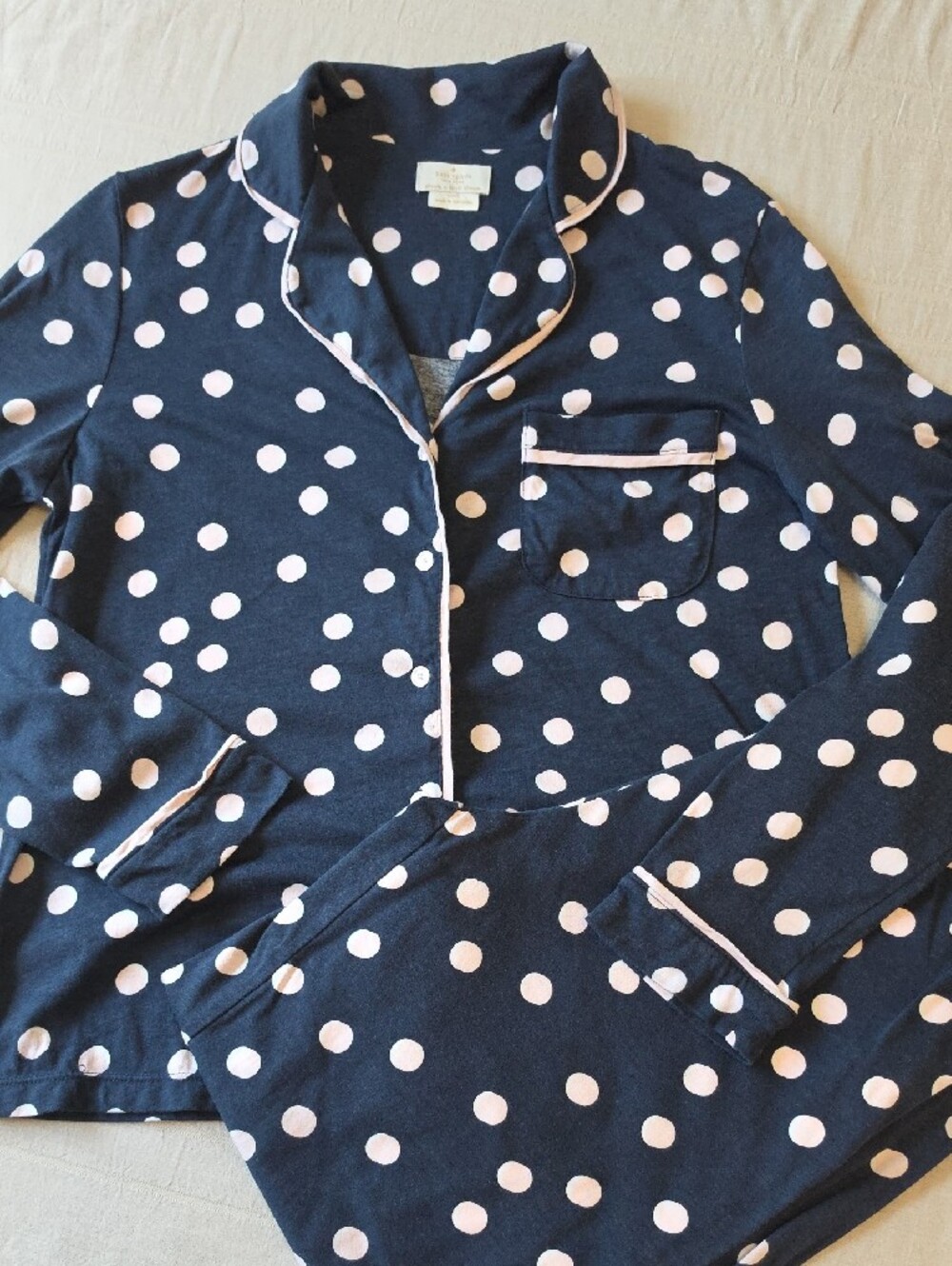 Kate Spade Dream a Little Dream Polka Dot Pajama Set Women's Size Small